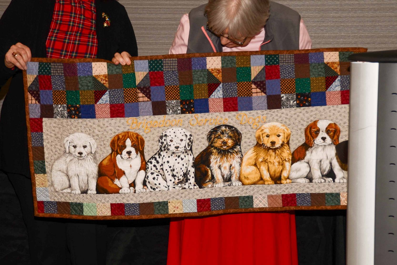 dog quilt from CW Dec 2024 Brigadoon dog graduation